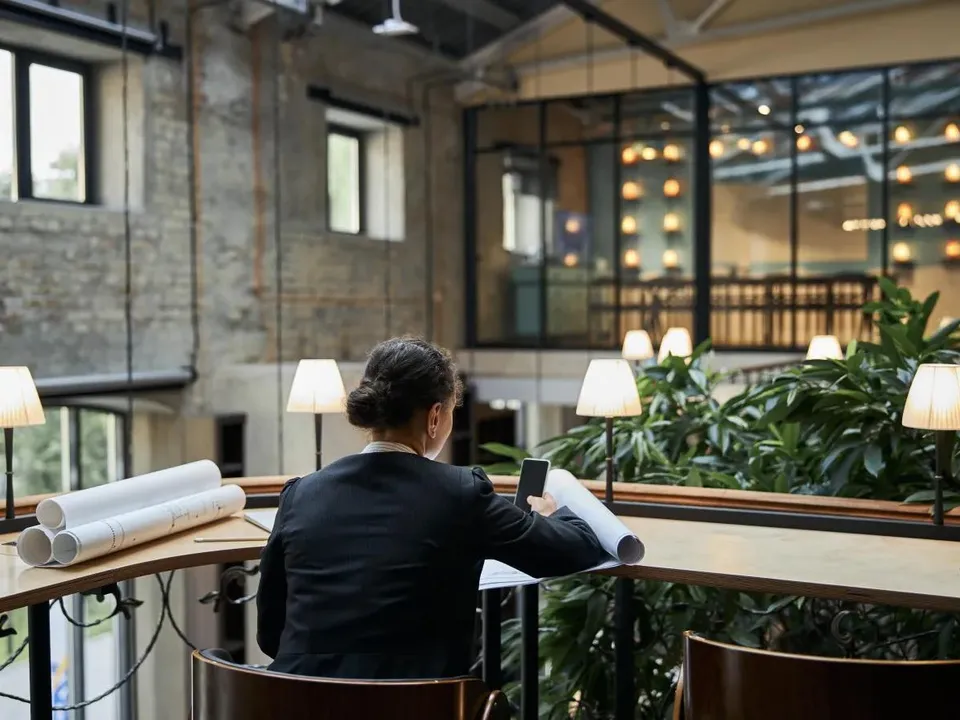 collaboratrice dans une salle partagée au sein d’un espace de coworking