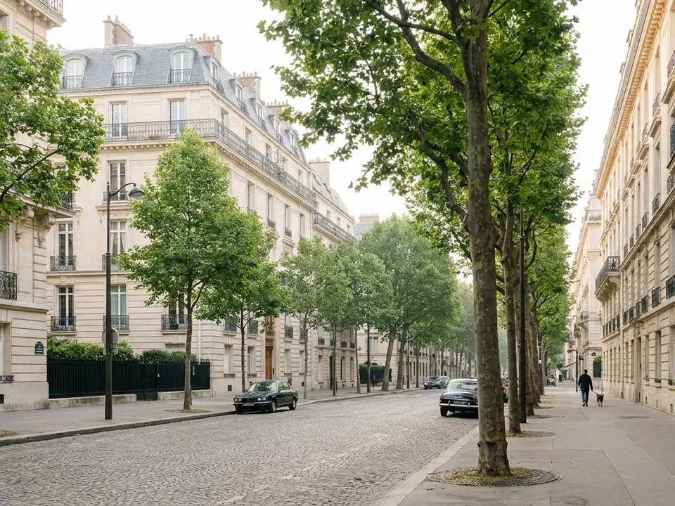 Rue résidentielle élégante du 8e arrondissement de Paris